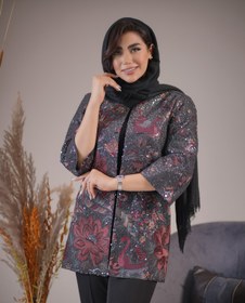 تصویر کت مجلسی زنانه جنس حریر طرح قو - رنگ Assembly collection