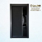 تصویر درب ضد سرقت طرح بتون و شیشه کد AZ3101 