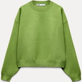 تصویر سویشرت زنانه زارا BASIC PLAIN KNIT SWEATSHIRT 