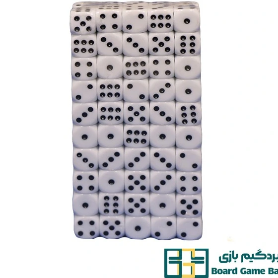 خرید و قیمت تاس سفید 16 میلیمتر 1 تا 6 خارجی (100 عدد) | ترب
