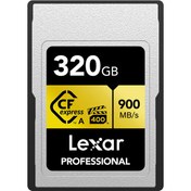 تصویر کارت حافظه 320 گیگابایت CF لکسار Lexar 320GB Professional CFexpress Type A Card GOLD Series 