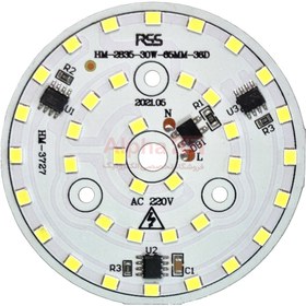 تصویر ال ای دی 30 وات 220 ولت سفید مهتابی قطر 65 میلیمتر برند RSS 