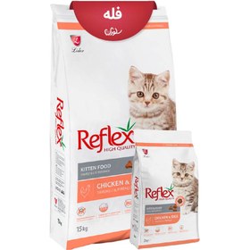 تصویر غذای خشک رفلکس کیتن با طعم مرغ و برنج فله ای - 0/5 کیلوگرم Reflex Kitten Chicken and Rice