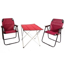 تصویر ست میز و صندلی تاشو ۲ نفره ۹ فنره مسافرتی 