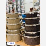 تصویر سرویس قابلمه گرانیتی 10 پارچه زیو طرح میلانو مدل ZCS 7180-S32 ضمانتی 