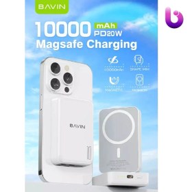 تصویر پاوربانک وایرلس 10000 مگ سیف باوین Bavin Y-PC1016 توان 20 وات Bavin PC1016 Wireless Power Bank