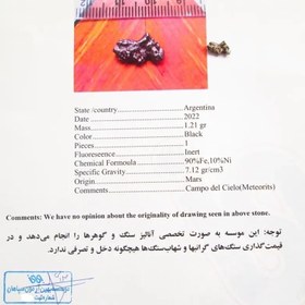 تصویر شهاب سنگ مریخی دارای شناسنامه معتبر meteorite