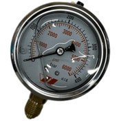 تصویر گیج فشار صفحه ۶ روغنی رزوه از زیر ۴۰۰ بار 