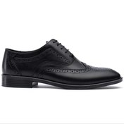 تصویر کفش چرم مجلسی مردانه یریش مدل الگانت هشترک بندی زیره نئولایت کفی طبی چرم طبیعی - قهوه ای / 42 