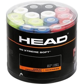 تصویر اورگریپ راکت تنیس هد Head XtremeSoft Overgrip بسته 60 عددی رنگارنگ تورنو گریپ هد