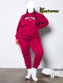 تصویر ست هودی شلوار بیگ سایز زنانه Big size womens hoodie pants set