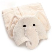 تصویر حوله پالتویی کودک سلین طرح فیل کرم روشن سایز 8-9 