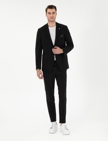 تصویر خرید اینترنتی شلوار روزمره مردانه سیاه پیر کاردین 2163496 Erkek Slim Fit Düz Pantolon 2163496