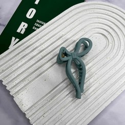 تصویر گیره طرح پاپیون مات کد 2010 - آبی لجنی 