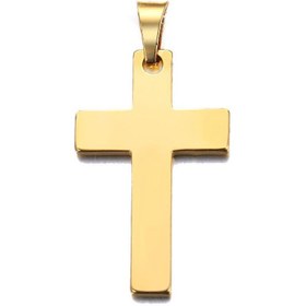 تصویر آویز گردنبند طلا 18 عیار جواهری میکا طرح صلیب کد 0110021 