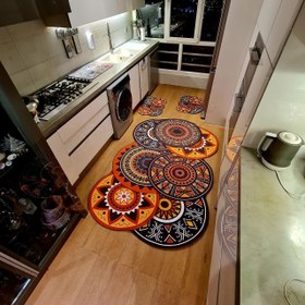 تصویر فرشینه آشپزخانه طرح دایره 