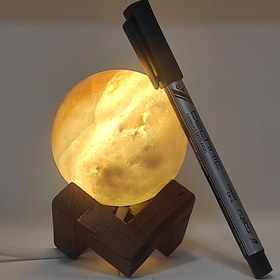 تصویر آباژور سنگ نمک طرح کره قطر 7 فروش عمده salt ball light r7