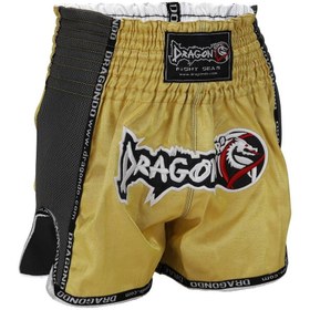 تصویر تجهیزات بوکس طلایی MT3035 Muay Thai Short ویژه بافندگی شورت های تایلندی Dragondo 