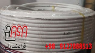 تصویر شیلنگ گازی دو لایه نخ دار سفید 50 متری 50 meter double-layer white threaded gas hose