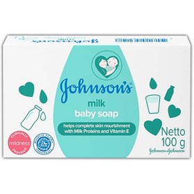 تصویر صابون بچه با رایحه شیر 100 گرمی جانسون ا Johnson Milk Baby Soap Johnson Milk Baby Soap