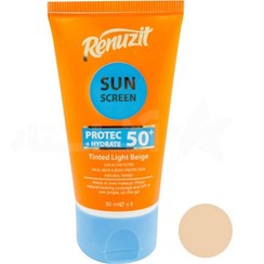 تصویر کرم ضد آفتاب SPF 50 بژ روشن رینوزیت (Renuzit) حجم 50 میلی لیتر Renuzit SPF 50 Sunscreen Cream light beige 50ml