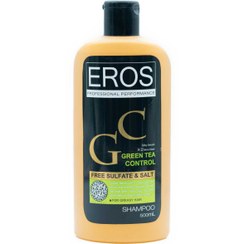 تصویر شامپو فاقد سولفات حاوی عصاره چای سبز حجم 500 میل ایروس Eros Free Sulfate Green Tea Shampoo 500 ml