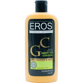 تصویر شامپو فاقد سولفات حاوی عصاره چای سبز حجم 500 میل ایروس Eros Free Sulfate Green Tea Shampoo 500 ml