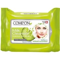 تصویر دستمال مرطوب کامان (Comeon) مدل Milk Cleanser بسته 20 عددی دستمال مرطوب