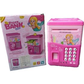 تصویر قلک اثرانگشتی رمزدار طرح گاوصندوق موزیکال دخترانه Encrypted fingerprint piggy bank musical safe design for girls