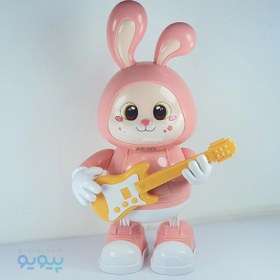 تصویر اسباب بازی مدل خرگوش گیتاریست موزیکال کد 665B Musical guitarist rabbit model toy code 665B