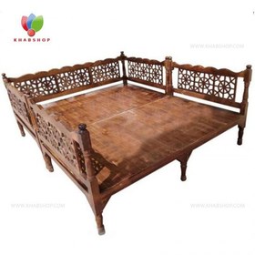 تصویر تخت سنتی چوبی 200*200 کد 258 