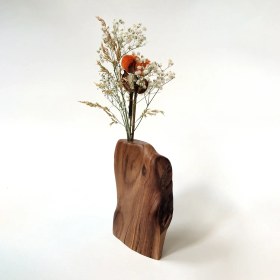 تصویر گلدان چوبی رومیزی روستیک کد HG-059 