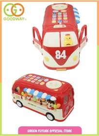 تصویر اسباب‌بازی آموزشی اتوبوس کودک با موسیقی - قرمز برند goodway Kids Toys Educational Bus W/ Music - Red