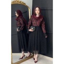 تصویر لباس مجلسی زنانه ماکسی یلدایی سایز ۳۸ 