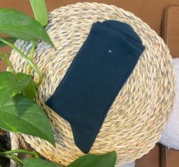 تصویر جوراب ساق بلند یشمی ساده 