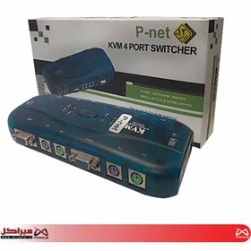 تصویر KVM سویچ 1 به 4 اتوماتیک PS2 پی نت (PNET) PNET-KVM-SWITCH-1-TO-4-PORT-AUTO-PS2