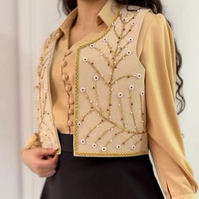 تصویر سخمه جواهردوزی طرح شکوفه زمینه کرم کد 1179 