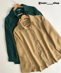 تصویر شومیز مانتویی جنس شانتون زیپی سایز 50 فری - ۵ 