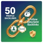 تصویر 50 پروفایل بک لینک + 5 بک لینک فالو EDU/GOV 