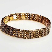 تصویر دستبند زنانه سیاه قلم نگین‌دار طرح کلاسیک لوکس 