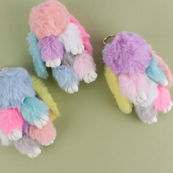 تصویر جاکلیدی عروسک خرگوش پشمالو لاکچری 