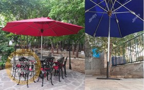 تصویر چتر پایه وسط باغی قطر سه متری استیل 