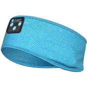 تصویر هدبند و هدفون ورزشی بلوتوثی lمدل FULH01 برند Fulext آبی روشن Bluetooth sports headband and headphones FULH01 Fulext Light Blue