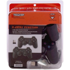 تصویر دسته بازی بی سیم دوبل شوک دار Macher MR-W64 PC Macher MR-W64 PC Gaming Controller