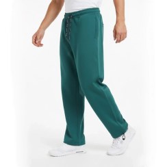 تصویر شلوار اسلش مردانه با قواره بگ رنگ سبز | پارچه دورس دونخ پنبه | استایل اسپرت و مینیمال 2025 