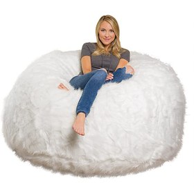 تصویر مبل شنی پارچه خز 