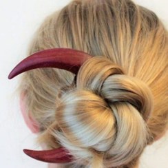 تصویر پین مو طرح ماه Moon design hair pin