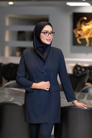 تصویر مانتو و شلوار فاستونی چهارخانه کد A-50 