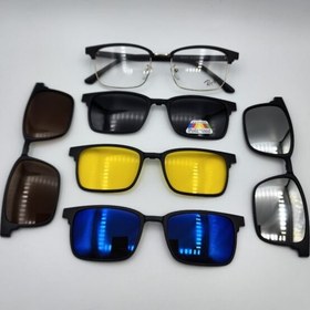 تصویر عینک طبی مگنتی کاوردار با 4 کاور آفتابی رای بن Ray Ban کد 2371 