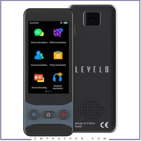 تصویر مترجم صوتی آفلاین و آنلاینLEVELO مدلLVLFLVT Levelo FluentLink Offline & Online Voice Translator LVLFLVT